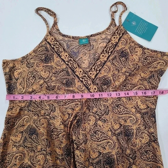 NWT Aller Simplement‎ Women's One Size Maxi Dress Brown Orange Paisley Print - Picture 7 of 8
